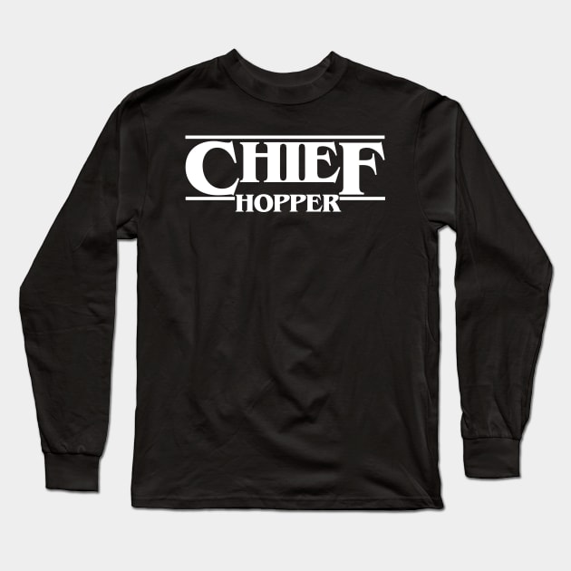 Chief Hopper white Long Sleeve T-Shirt by gastaocared
